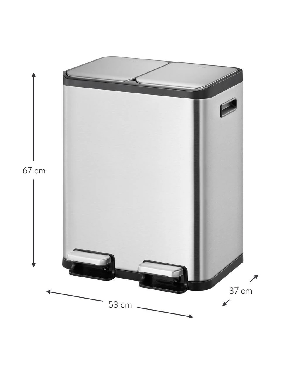 Poubelle à pédale EcoCasa, 2x30 l, larg. 53 x haut. 67 cm, 2 x 30 lDisponibilité limitée 5 Poubelle à pédale EcoCasa, 2x30 l, larg. 53 x haut. 67 cm, 2 x 30 lDisponibilité limitée – Image 3