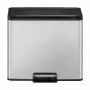 Poubelle argentée à pédale Essential, 20 l + 9 l, larg. 46 x haut. 41 cm, 20 l + 9 l -Cuisine Soldes 2022 Poubelle argentee a pedale Essential 20 l 9 l