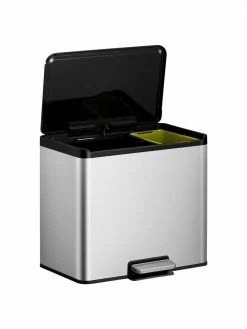 Poubelle argentée à pédale Essential, 20 l + 9 l, larg. 46 x haut. 41 cm, 20 l + 9 l -Cuisine Soldes 2022 Poubelle argentee a pedale Essential 20 l 9 l 3