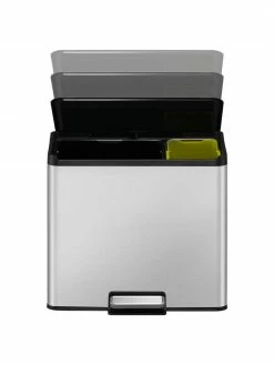 Poubelle argentée à pédale Essential, 20 l + 9 l, larg. 46 x haut. 41 cm, 20 l + 9 l -Cuisine Soldes 2022 Poubelle argentee a pedale Essential 20 l 9 l 5