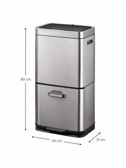 Poubelle avec capteur de mouvement Himalaya, 30 l + 25 l, larg. 42 x haut. 80 cm, 35 l + 25 l -Cuisine Soldes 2022 Poubelle avec capteur de mouvement Himalaya 30 l 25 l 2