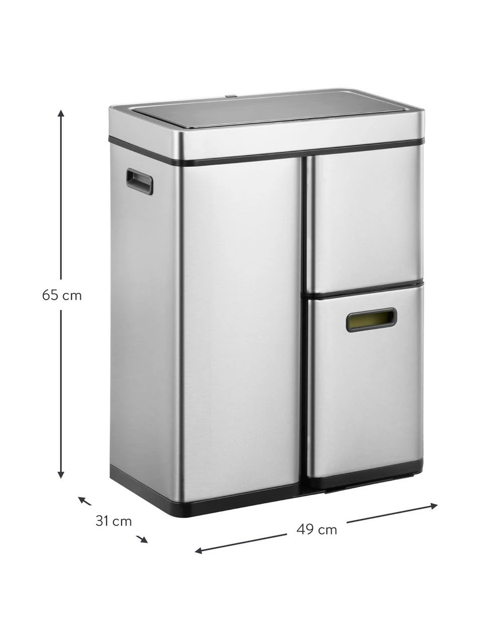 Poubelle avec capteur de mouvement Mirage, 30 l + 2 x 15 l, larg. 49 x haut. 65 cm, 30 l + 2x15 l 4 Poubelle avec capteur de mouvement Mirage, 30 l + 2 x 15 l, larg. 49 x haut. 65 cm, 30 l + 2x15 l – Image 2