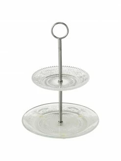 Présentoir à gâteaux en verre Relief, Ø 20 cm, Ø 20 x haut. 28 cm