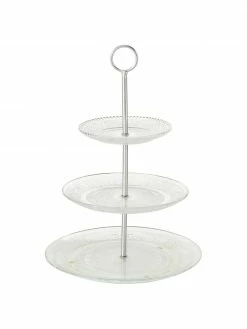 Présentoir à gâteaux en verre Relief, Ø 25 cm, Ø 25 x haut. 35 cm