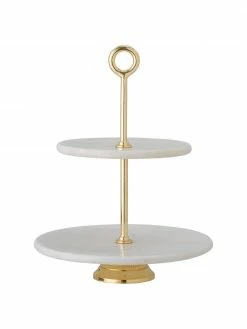 Bloomingville Présentoir à gâteaux marbre Abha, Ø 31 x haut. 36 cm