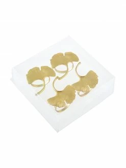 Rond de serviette de table Ginkgo, 4 pièces, Ø 5 cm x haut. 4 cm -Cuisine Soldes 2022 Rond de serviette de table Ginkgo 4 pieces 2