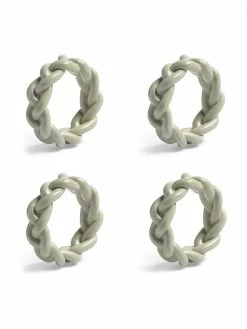 Cuisine Soldes 2022 -Cuisine Soldes 2022 Rond de serviette de table gris Braid 4 pieces 1