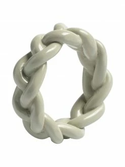 Cuisine Soldes 2022 22 &k amsterdam Rond de serviette de table gris Braid, 4 pièces, Ø 6 x haut. 2 cm