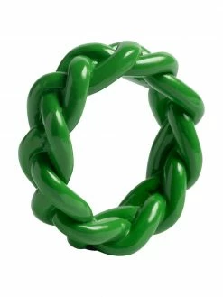 Cuisine Soldes 2022 26 &k amsterdam Rond de serviette de table vert Braid, 4 pièces, Ø 6 x haut. 2 cm