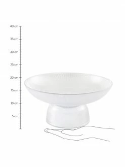Saladier en verre avec relief rainuré Amabella, Ø35 cm, Ø 35 x haut. 17 cmDisponibilité limitée -Cuisine Soldes 2022 Saladier en verre avec relief rainure Amabella O35 cm 2