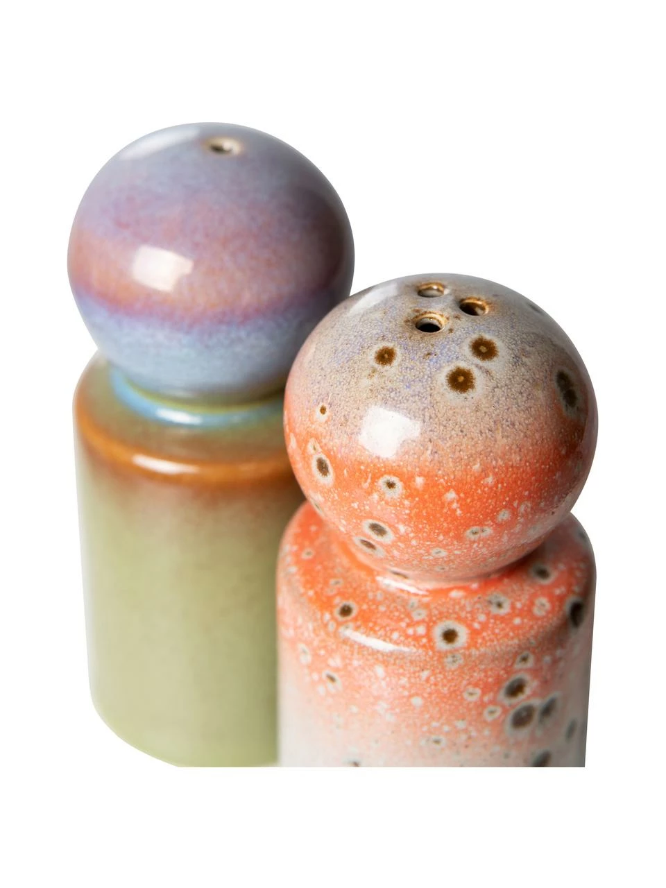 HKliving Salière et poivrière artisanales style rétro 70's, 2 élem., Ø 5 x haut. 10 cm 7 HKliving Salière et poivrière artisanales style rétro 70's, 2 élem., Ø 5 x haut. 10 cm – Image 5