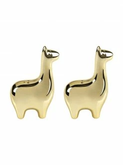 Andrea House Salière et poivrière dorées Lamas, 2 élém., larg. 5 x haut. 9 cm -Cuisine Soldes 2022 Saliere et poivriere dorees Lamas 2 elem 3