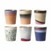 HKliving Service de mugs XS 70's, 6 élém., Ø 8 x haut. 8 cm, 200 ml
