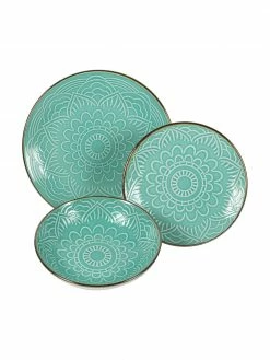 Villa D'Este Home Tivoli Service de table céramique turquoise Baku, 6 personnes (18 élém.), Ensemble avec différentes tailles