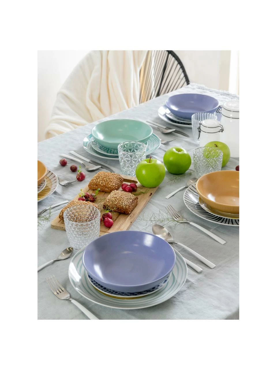 Villa D'Este Home Tivoli Service de table design estival Marea, 6 personnes (18 élém.), Lot de différentes tailles 4 Villa D'Este Home Tivoli Service de table design estival Marea, 6 personnes (18 élém.), Lot de différentes tailles – Image 2