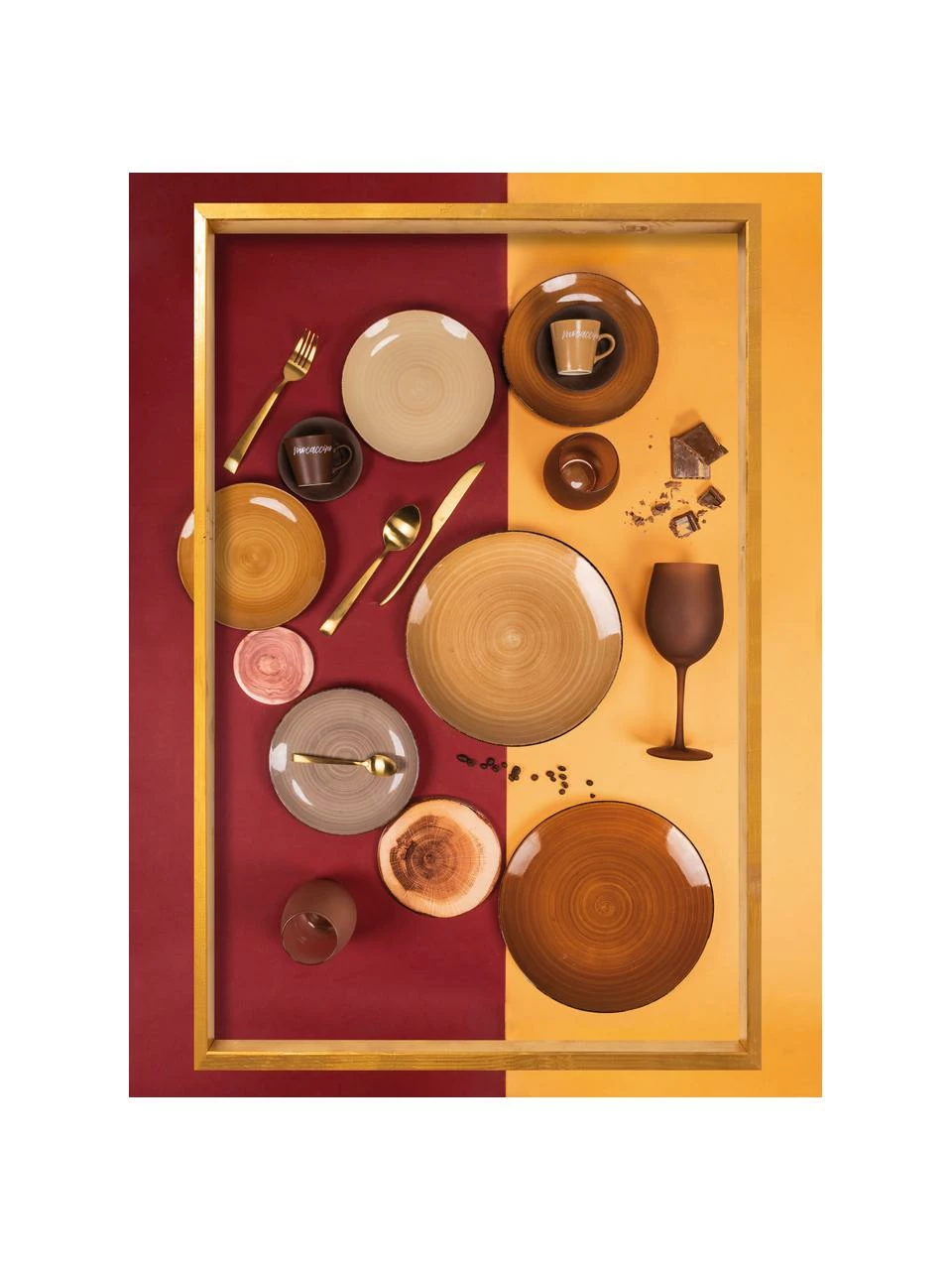 Villa D'Este Home Tivoli Service de table grès cérame peint à la main Baita, 6 personnes (18 élém.), Lot de différentes tailles 4 Villa D'Este Home Tivoli Service de table grès cérame peint à la main Baita, 6 personnes (18 élém.), Lot de différentes tailles – Image 2