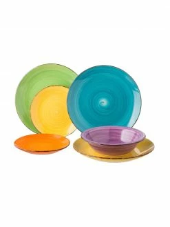 Villa D'Este Home Tivoli Service de table multicolore Baita, 6 personnes (18 élém.), Lot de différentes taillesDisponibilité limitée