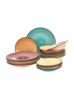 Villa D'Este Home Tivoli Service de table pastel Baita, 6 personnes (18 élém.), Lot de différentes tailles