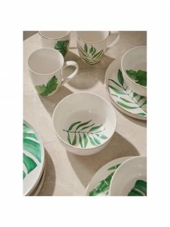 Westwing Collection Service de table porcelaine Fine Bone China motif tropical Timba, 4 personnes (12 élém.), Lot de différentes tailles -Cuisine Soldes 2022 Service de table porcelaine Fine Bone China motif tropical Timba 4 personnes 12 elem 3