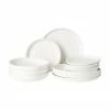 Westwing Collection Service de table porcelaine Nessa, 4 personnes (12 élém.), Lot de différentes tailles