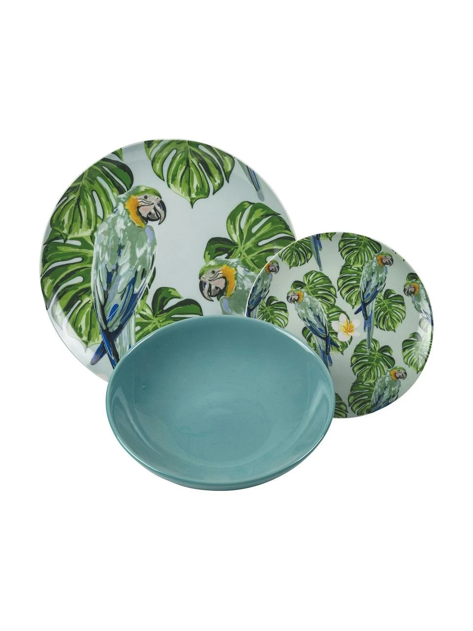 Villa D'Este Home Tivoli Service de table porcelaine Parrot Jungle, 6 personnes (18 élém.), Lot de différentes tailles 6 Villa D'Este Home Tivoli Service de table porcelaine Parrot Jungle, 6 personnes (18 élém.), Lot de différentes tailles – Image 4