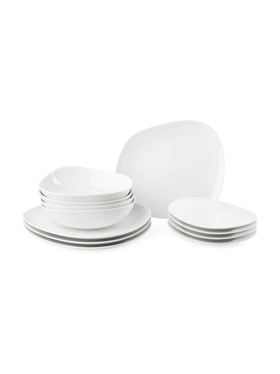 Villeroy & Boch Service de table porcelaine blanche Organic, 4 personnes (12 élém.), Lot de différentes tailles 3 Villeroy & Boch Service de table porcelaine blanche Organic, 4 personnes (12 élém.), Lot de différentes tailles