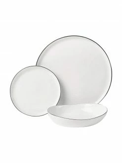 Broste Copenhagen Service de table porcelaine fait main Salt, 4 personnes (12 élém.), Lot de différentes tailles -Cuisine Soldes 2022 Service de table porcelaine fait main Salt 4 personnes 12 elem 3