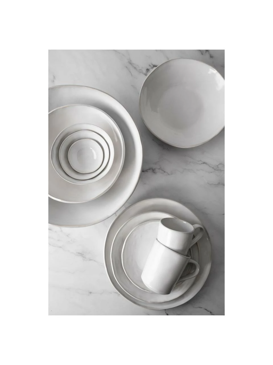 Dutch Rose Service petit déjeuner grès cérame blanc Organic, 4 personnes (12 élém.), Lot de différentes taillesDisponibilité limitée 4 Dutch Rose Service petit déjeuner grès cérame blanc Organic, 4 personnes (12 élém.), Lot de différentes taillesDisponibilité limitée – Image 2