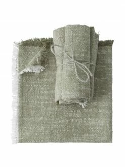 Serviette de table coton vert Ivory, 4 pièces, larg. 40 x long. 40 cm