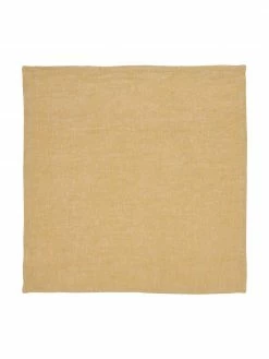 Serviette de table coton/lin jaune moutarde Abinadi, 2 pièces, larg. 42 x long. 42 cm