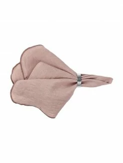 Broste Copenhagen Serviette de table lin rose Gracie, 2 pièces, larg. 45 x long. 45 cm -Cuisine Soldes 2022 Serviette de table lin rose Gracie 2 pieces 3