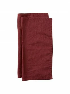 Serviette pur lin rouge Pembroke, 2 pièces, larg. 42 x long. 42 cm