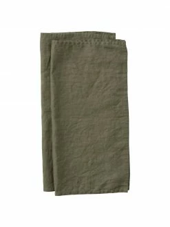 Serviette pur lin vert Pembroke, 2 pièces, larg. 42 x long. 42 cm