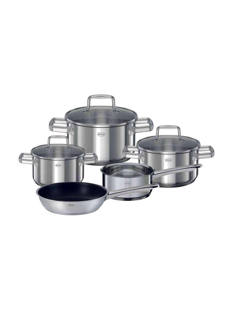 Set de casseroles acier inoxydable Silence par, 5 élém., Lot de différentes tailles 3 Set de casseroles acier inoxydable Silence par, 5 élém., Lot de différentes tailles