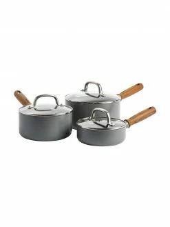 Set de casseroles grises avec revêtement antiadhésif Mayflower Pro, 3 élém., Lot de différentes tailles