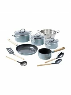 Set de cuisine bleu avec revêtement antiadhésif Mayflower, 10 élém., Lot de différentes taillesDisponibilité limitée