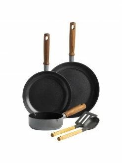 Set de cuisine gris avec revêtement antiadhésif Mayflower Pro, 5 élém., Lot de différentes tailles