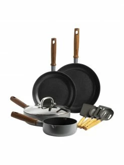 Set de cuisine gris avec revêtement antiadhésif Mayflower Pro, 8 élém., Lot de différentes tailles