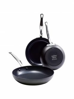 Set de poêles noires avec revêtement antiadhésif Barcelona, 3 élém., Lot de différentes tailles