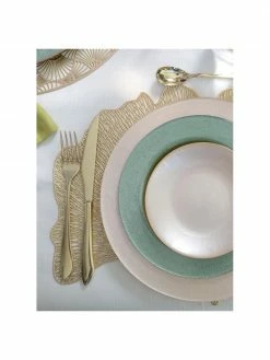 Set de table doré Ginko, 2 pièces, larg. 30 x long. 44 cm -Cuisine Soldes 2022 Set de table dore Ginko 2 pieces 2