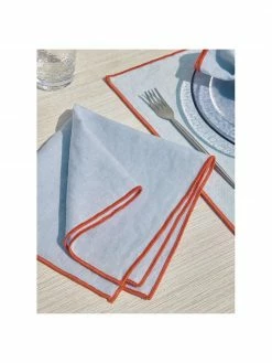 Set de table pur lin bleu ciel Daneli, 2 pièces, larg. 35 x long. 50 cm -Cuisine Soldes 2022 Set de table pur lin bleu ciel Daneli 2 pieces 4