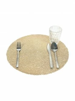 Villa D'Este Home Tivoli Set de table rond doré Linda, 6 pièces, Ø 38 cm -Cuisine Soldes 2022 Set de table rond dore Linda 6 pieces 3