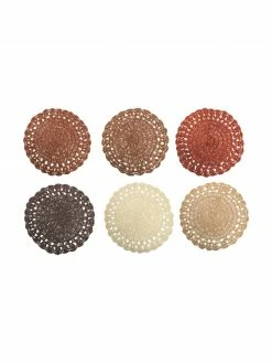 Villa D'Este Home Tivoli Set de table rond en fibre de papier Chocolate, 6 élém., Ø 38 cm