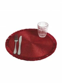 Villa D'Este Home Tivoli Set de table rond rouge, 6&nbsp;pi&egrave;ces, Ø 38 cmDisponibilité limitée -Cuisine Soldes 2022 Set de table rond rouge 6 pieces 2