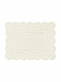 Cote Table Set de table tissu blanc crème Boutis, 2 pièces, larg. 34 x long. 48 cm