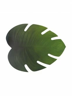 Villa D'Este Home Tivoli Sets de table synthétiques en forme de feuille Jungle, 6 pièces, larg. 37 x long. 47 cm