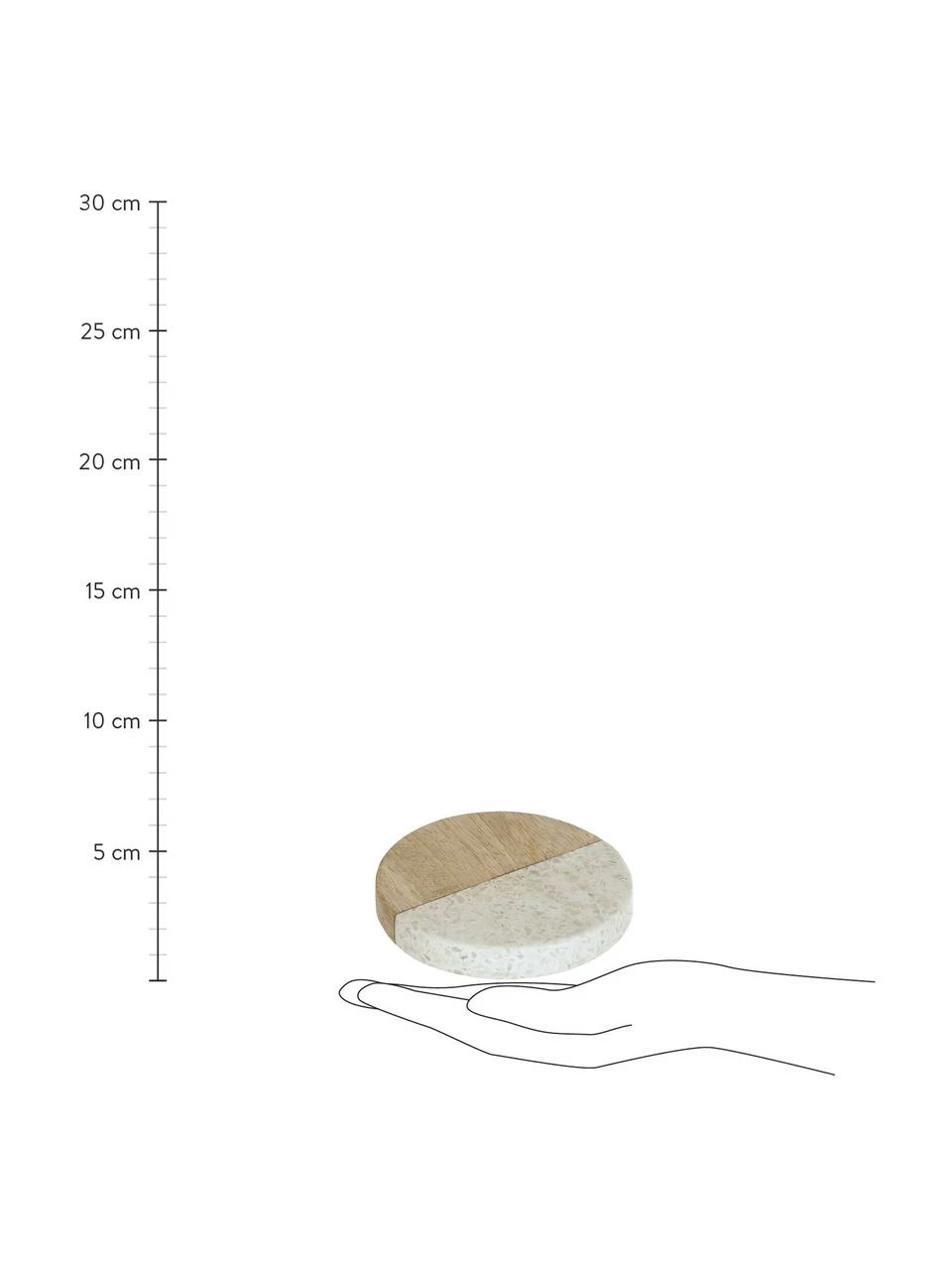 Sous-verre bois de manguier Augustine, 4 élém., Ø 10 x haut. 2 cm 5 Sous-verre bois de manguier Augustine, 4 élém., Ø 10 x haut. 2 cm – Image 3