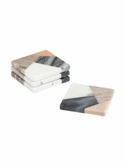 Sous-verre marbre Bradney, 4 élém., larg. 10 x prof. 10 cm