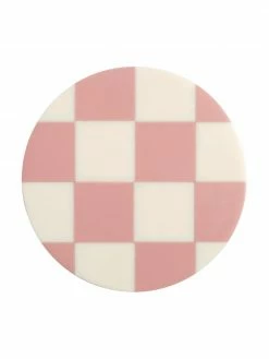 Cuisine Soldes 2022 31 &k amsterdam Sous-verre rose Check, 4 pièces, Ø 10 cm