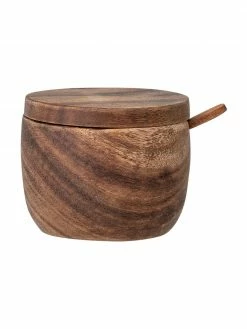 Bloomingville Sucrier bois de manguier avec petite cuillère Elfa, Ø 9 x haut. 8 cmDisponibilité limitée